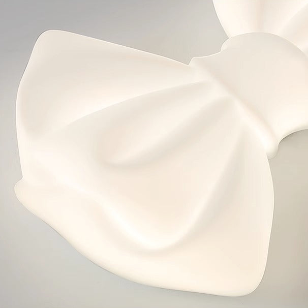 Contemporary Creative Cream Bow PE Iron LED Flush Mount Ceiling Light For Bedroom