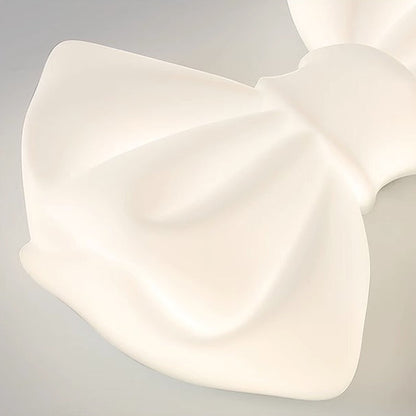 Contemporary Creative Cream Bow PE Iron LED Flush Mount Ceiling Light For Bedroom