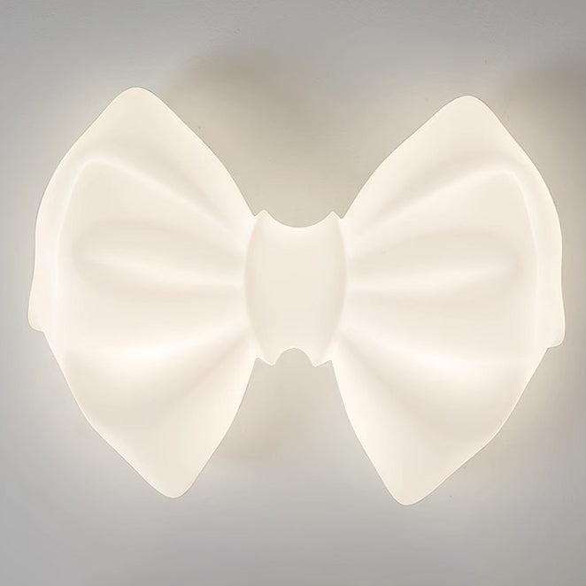Contemporary Creative Cream Bow PE Iron LED Flush Mount Ceiling Light For Bedroom