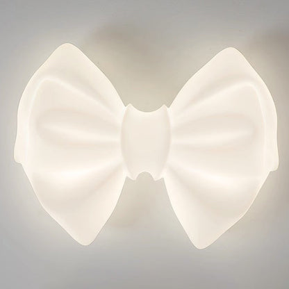 Contemporary Creative Cream Bow PE Iron LED Flush Mount Ceiling Light For Bedroom