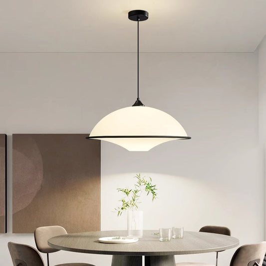Modern Minimalist Semi-circle Iron Acrylic 1-Light Pendant Light For Dining Room