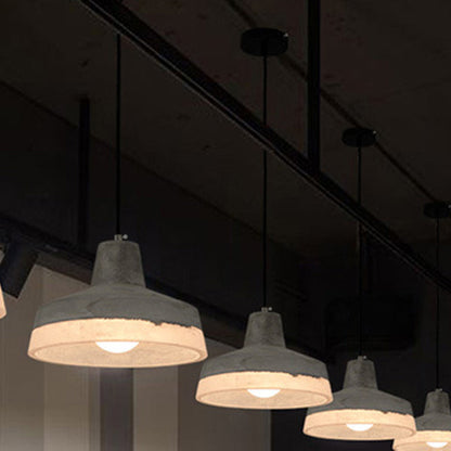 Contemporary Industrial Cylinder Prism Cement Resin 1-Light Pendant Light For Dining Room