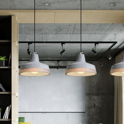 Contemporary Industrial Cylinder Prism Cement Resin 1-Light Pendant Light For Dining Room