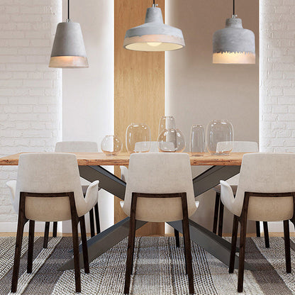 Contemporary Industrial Cylinder Prism Cement Resin 1-Light Pendant Light For Dining Room