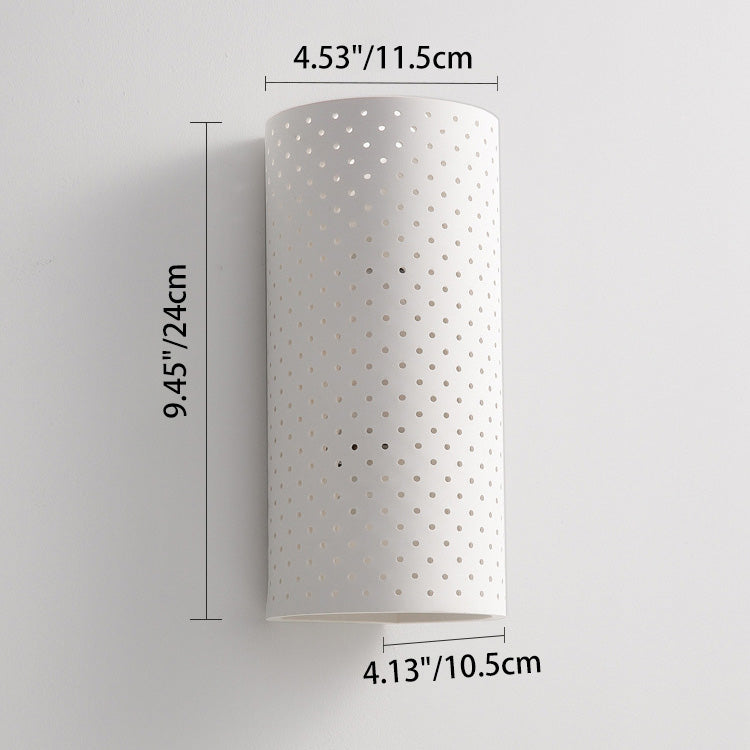Modern Minimalist Round Cylinder Plaster LED Wall Sconce Lamp For Living Room