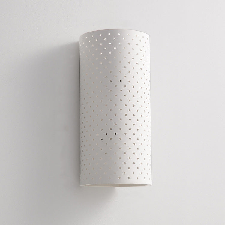 Modern Minimalist Round Cylinder Plaster LED Wall Sconce Lamp For Living Room