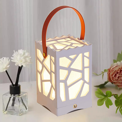 Modern Minimalist USB Handheld Rectangle Star Love Graphic Plastic LED Table Lamp For Bedroom