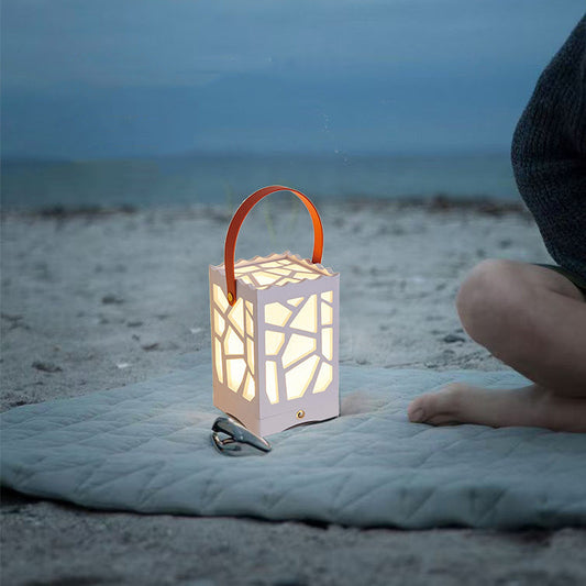 Modern Minimalist USB Handheld Rectangle Star Love Graphic Plastic LED Table Lamp For Bedroom