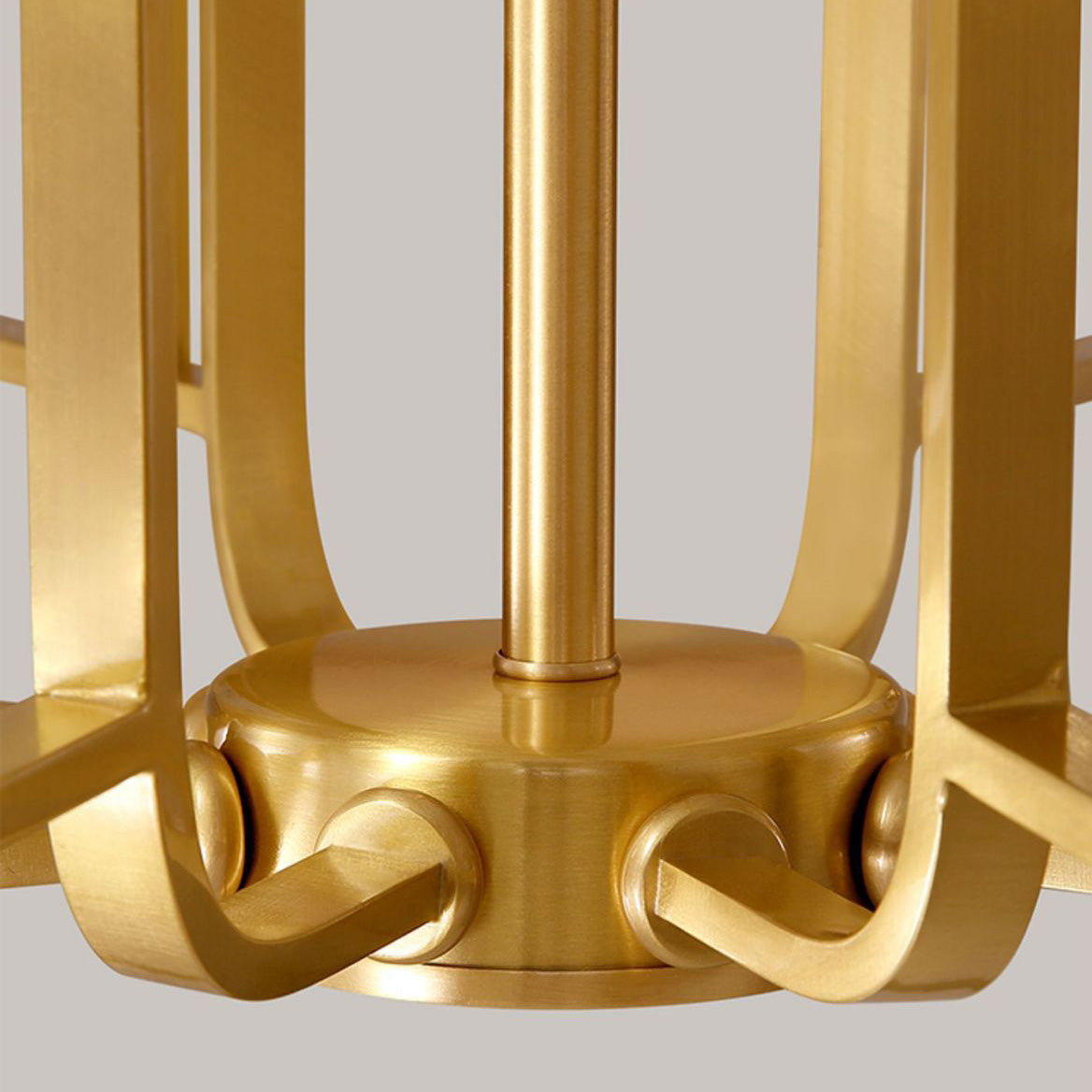 Traditional Chinese Square Rectangle Round Copper Glass 6/8/10 Light Chandelier For Living Room