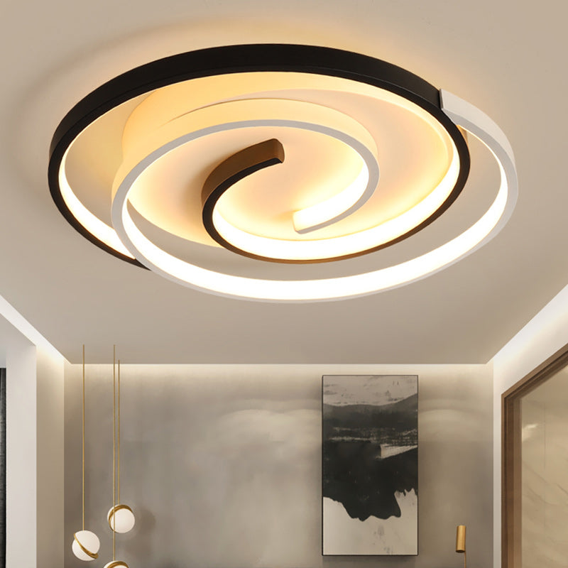 Modern Minimalist Round Square Diamond Acrylic Iron LED Flush Mount Ceiling Light For Bedroom