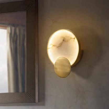 مصباح حائط LED دائري معاصر من الرخام لغرفة النوم 