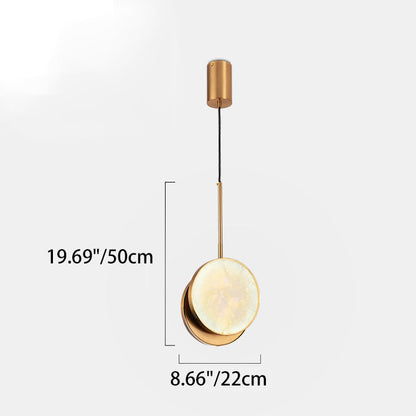 Contemporary Nordic Round Hardware Marble LED Pendant Light For Bedroom