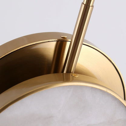 Contemporary Nordic Round Hardware Marble LED Pendant Light For Bedroom