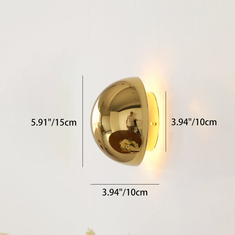 Modern Minimalist Meteorite Round Semi-Round Stainless Steel LED Wall Sconce Lamp For Bedroom