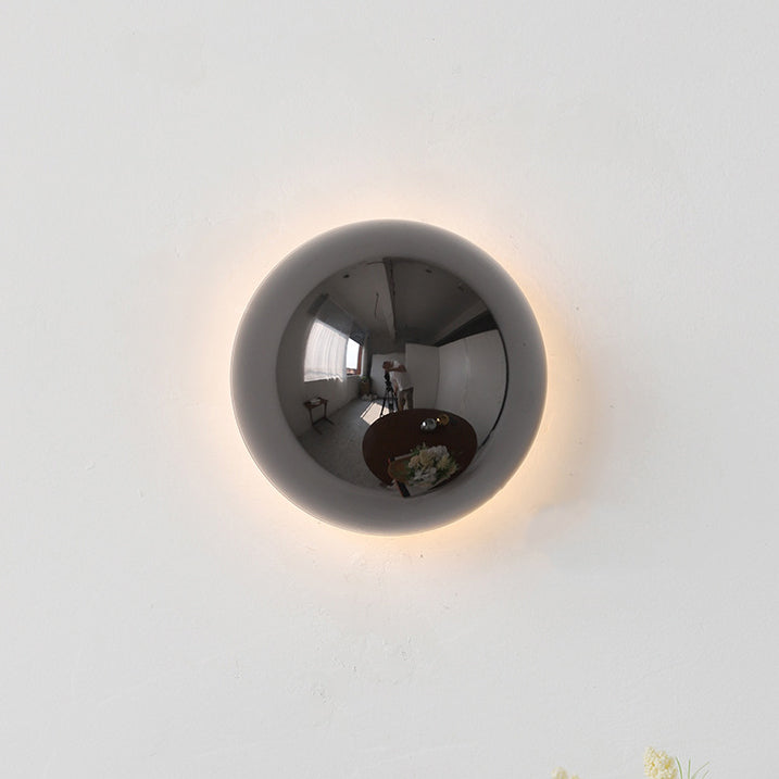 Modern Minimalist Meteorite Round Semi-Round Stainless Steel LED Wall Sconce Lamp For Bedroom