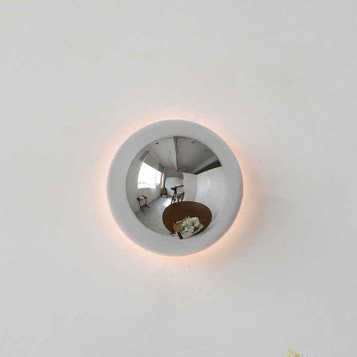 Modern Minimalist Meteorite Round Semi-Round Stainless Steel LED Wall Sconce Lamp For Bedroom