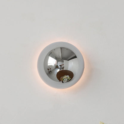 Modern Minimalist Meteorite Round Semi-Round Stainless Steel LED Wall Sconce Lamp For Bedroom