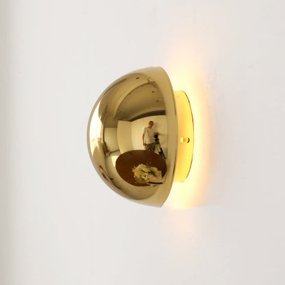 Modern Minimalist Meteorite Round Semi-Round Stainless Steel LED Wall Sconce Lamp For Bedroom