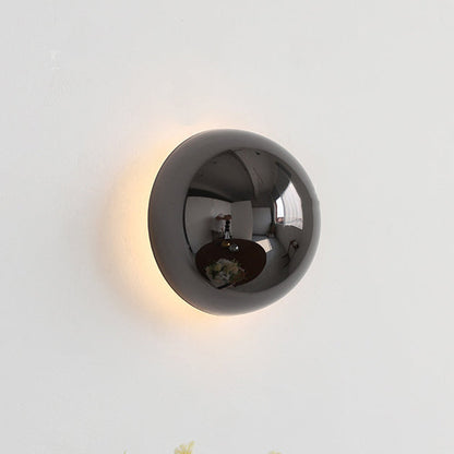 Modern Minimalist Meteorite Round Semi-Round Stainless Steel LED Wall Sconce Lamp For Bedroom