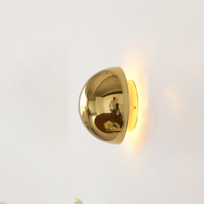 Modern Minimalist Meteorite Round Semi-Round Stainless Steel LED Wall Sconce Lamp For Bedroom