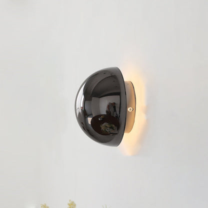 Modern Minimalist Meteorite Round Semi-Round Stainless Steel LED Wall Sconce Lamp For Bedroom