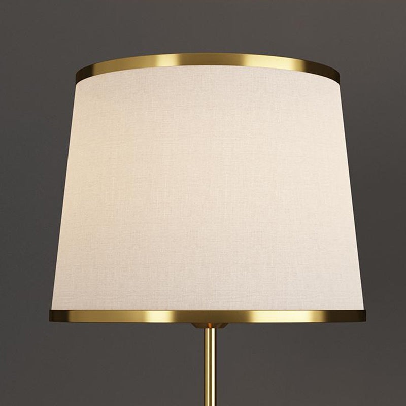 Modern Minimalist Round Cylinder Metal Iron Fabric 1-Light Standing Floor Lamp For Living Room