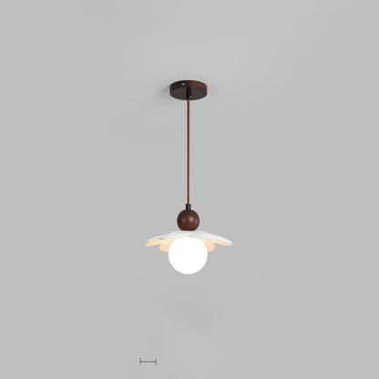 Contemporary Scandinavian Floral Orb Resin 1-Light Pendant Light For Bedroom