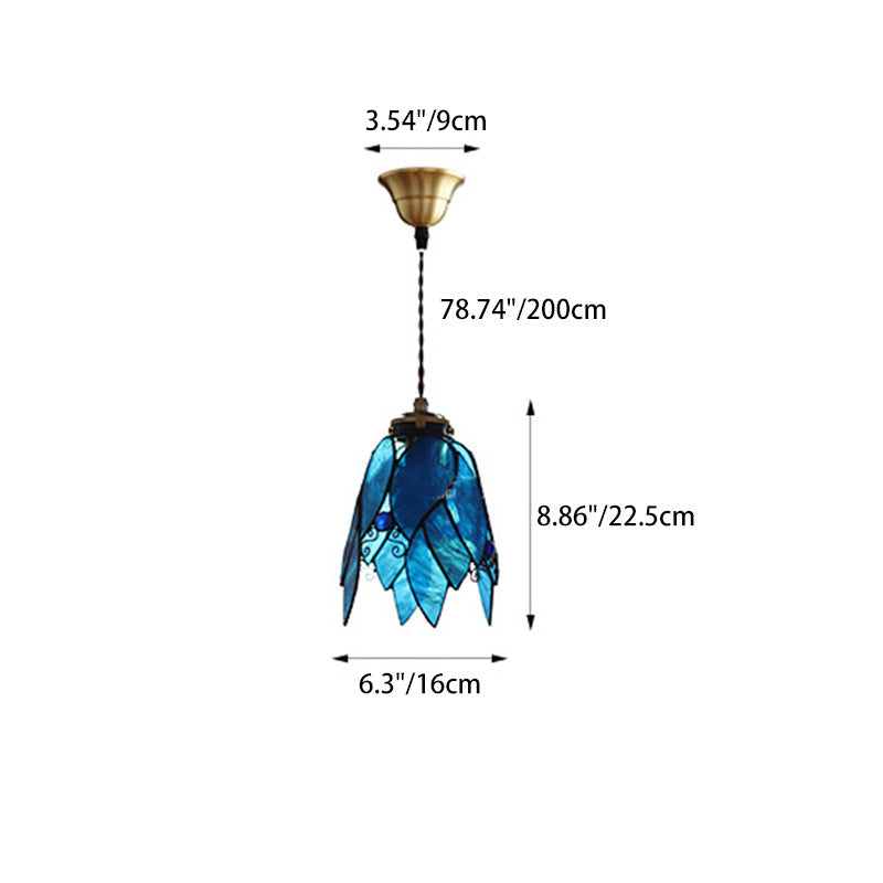 Contemporary Creative Angel Wings Cone Glass Copper 1-Light Pendant Light For Living Room