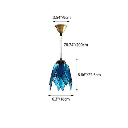 Contemporary Creative Angel Wings Cone Glass Copper 1-Light Pendant Light For Living Room