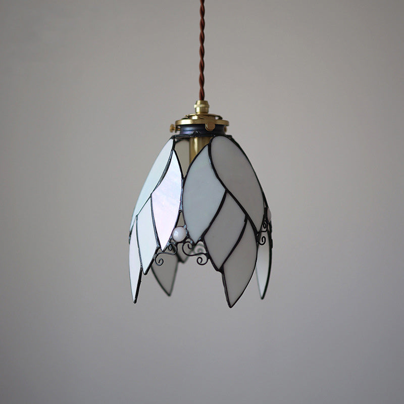 Contemporary Creative Angel Wings Cone Glass Copper 1-Light Pendant Light For Living Room