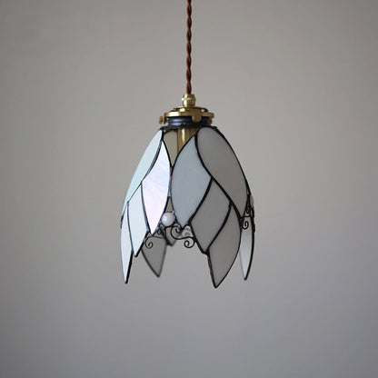 Contemporary Creative Angel Wings Cone Glass Copper 1-Light Pendant Light For Living Room