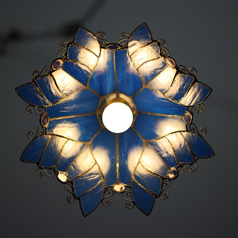 Contemporary Creative Angel Wings Cone Glass Copper 1-Light Pendant Light For Living Room