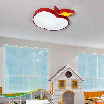 Contemporary Creative Cartoon Kids Fruit Shape Hardware Acrylic LED Flush Mount Ceiling Light For Bedroom