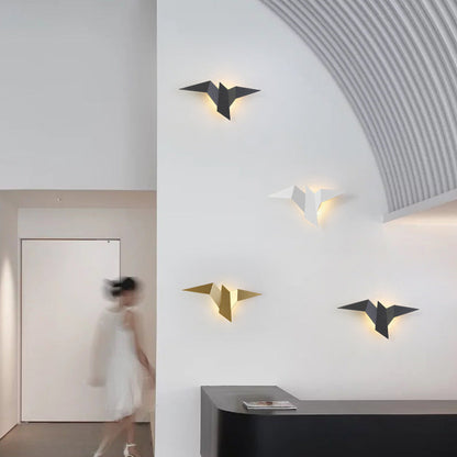 Contemporary Creative Flying Bird Shape Iron LED Wall Sconce Lamp For Bedroom