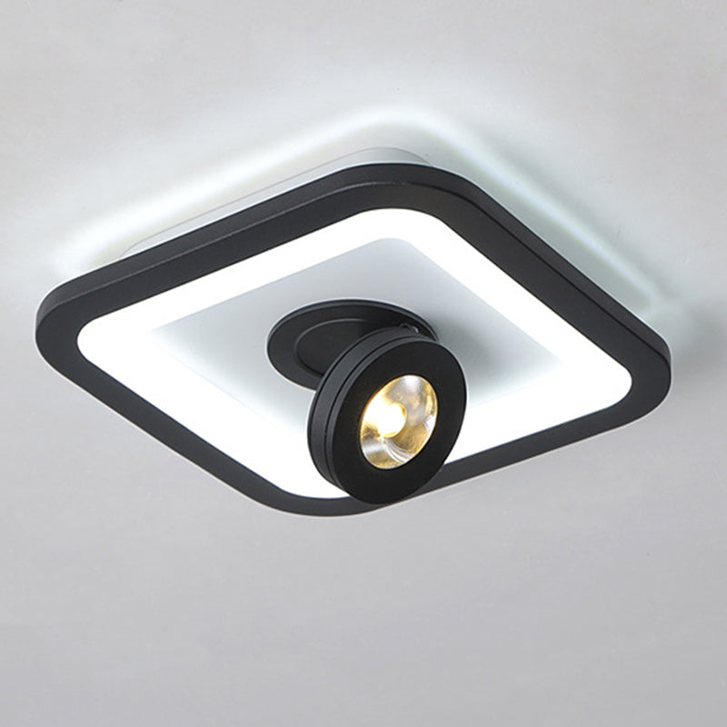 Modern Minimalist Round Square Iron Acrylic LED Flush Mount Ceiling Light For Hallway