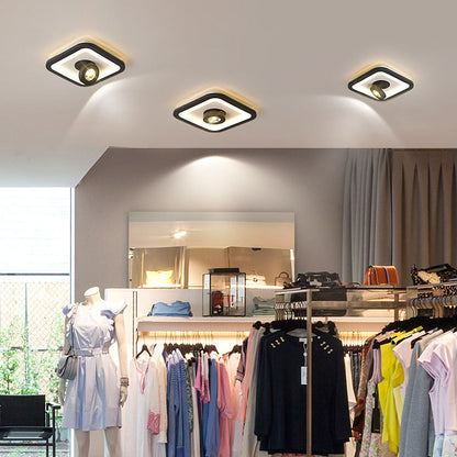 Modern Minimalist Round Square Iron Acrylic LED Flush Mount Ceiling Light For Hallway