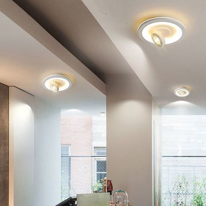 Modern Minimalist Round Square Iron Acrylic LED Flush Mount Ceiling Light For Hallway