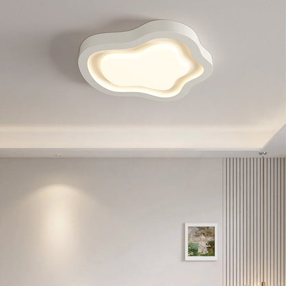Contemporary Nordic Cloud Shape Iron Acrylic LED Flush Mount Ceiling Light For Bedroom