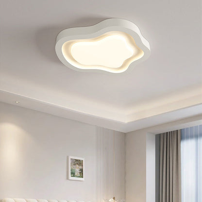 Contemporary Nordic Cloud Shape Iron Acrylic LED Flush Mount Ceiling Light For Bedroom