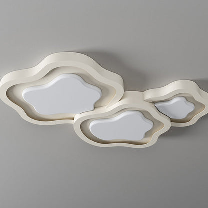 Contemporary Nordic Cloud Shape Iron Acrylic LED Flush Mount Ceiling Light For Bedroom