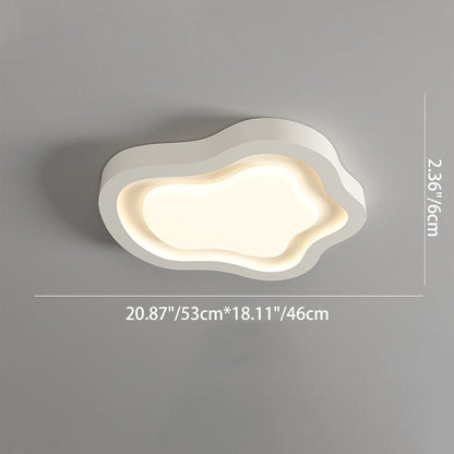 Contemporary Nordic Cloud Shape Iron Acrylic LED Flush Mount Ceiling Light For Bedroom