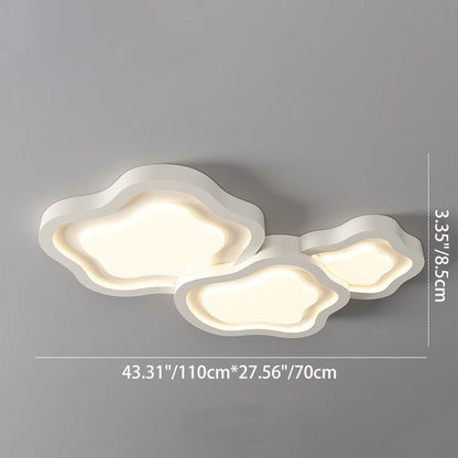 Contemporary Nordic Cloud Shape Iron Acrylic LED Flush Mount Ceiling Light For Bedroom