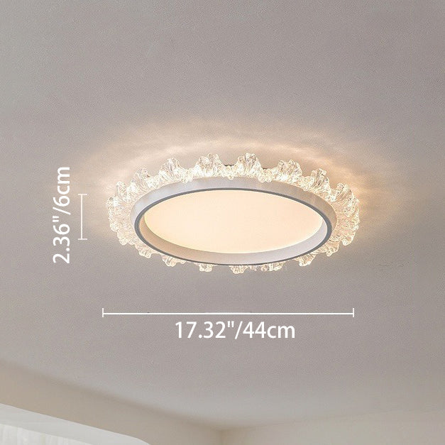 Contemporary Scandinavian Round Dome Aluminum Iron Acrylic LED Flush Mount Ceiling Light For Bedroom