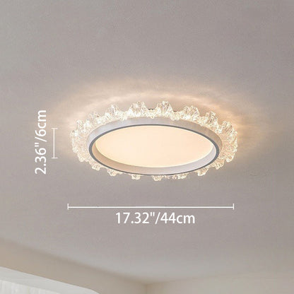 Contemporary Scandinavian Round Dome Aluminum Iron Acrylic LED Flush Mount Ceiling Light For Bedroom