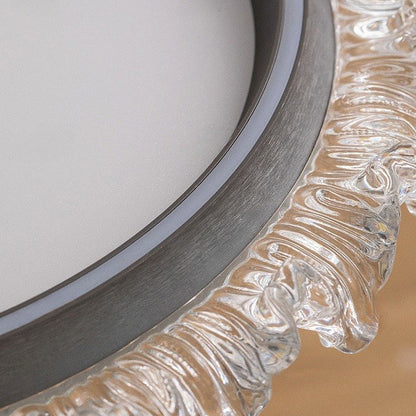 Contemporary Scandinavian Round Dome Aluminum Iron Acrylic LED Flush Mount Ceiling Light For Bedroom