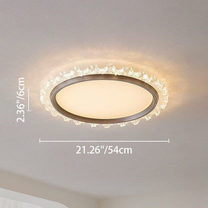 Contemporary Scandinavian Round Dome Aluminum Iron Acrylic LED Flush Mount Ceiling Light For Bedroom