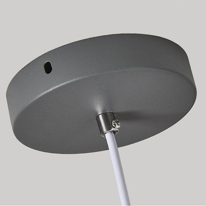 Contemporary Scandinavian Macaron Round Cylinder Iron Wood 1-Light Pendant Light For Bedroom