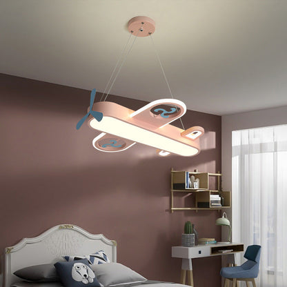 ثريا LED مصنوعة من الحديد والأكريليك على شكل طائرة بتصميم رسوم متحركة إبداعية معاصرة لغرفة النوم