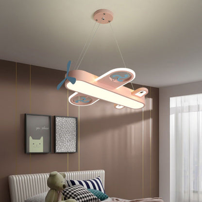 ثريا LED مصنوعة من الحديد والأكريليك على شكل طائرة بتصميم رسوم متحركة إبداعية معاصرة لغرفة النوم