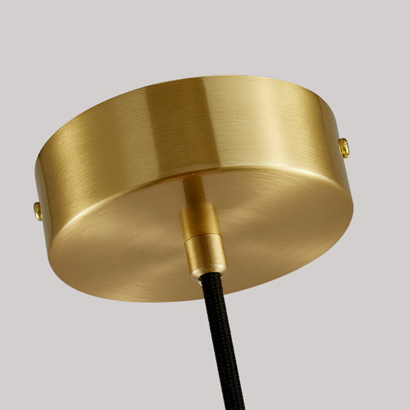 Modern Mid-Century Round Semi-circle Oval Copper Marble 1-Light Pendant Light For Bedroom
